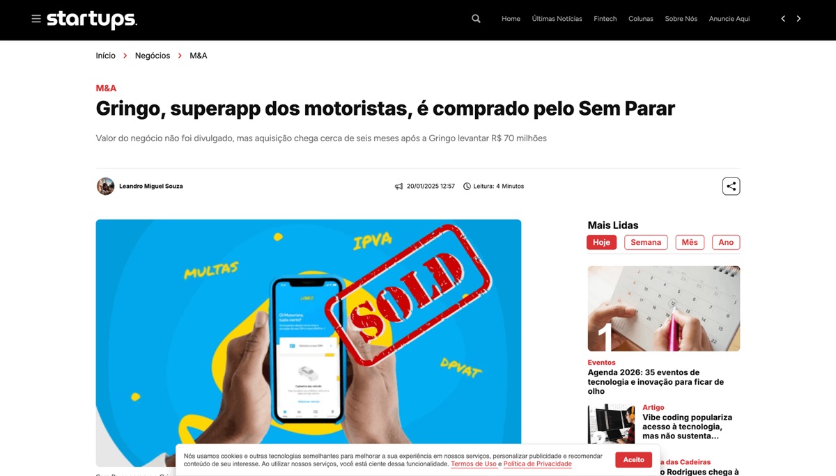 Startups: Gringo, superapp dos motoristas, é comprado pelo Sem Parar
